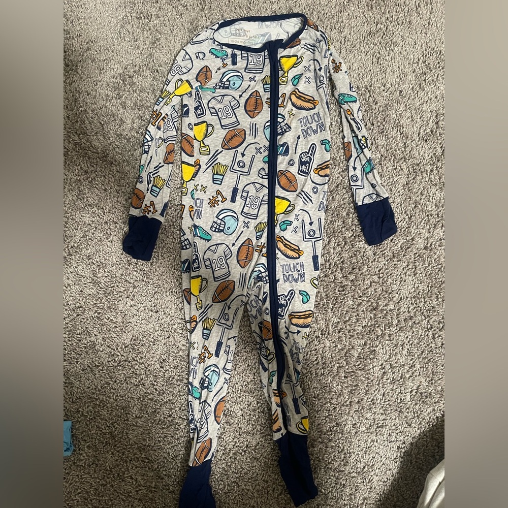 Little Sleepies Football-Themed One Piece Pajama